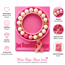 Load image into Gallery viewer, Breast Cancer Survivor Bracelet with Charm
