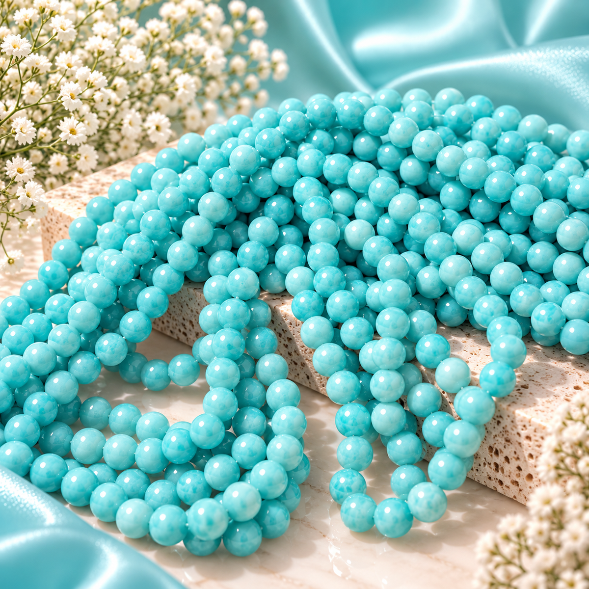 Blue/White Glass Beads