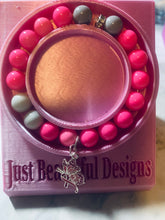 Load image into Gallery viewer, Breast Cancer Survivor Bracelet with Charm
