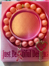 Load image into Gallery viewer, Breast Cancer Survivor Bracelet with Charm
