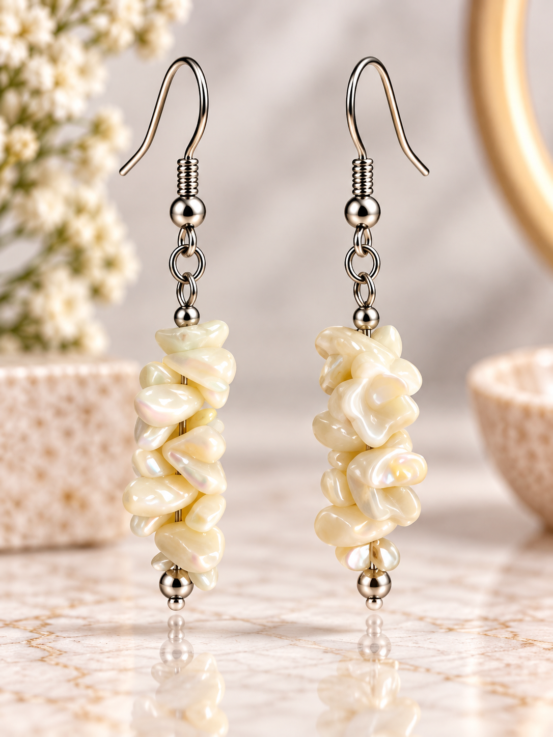 Flower Hanging Hook Earrings -25