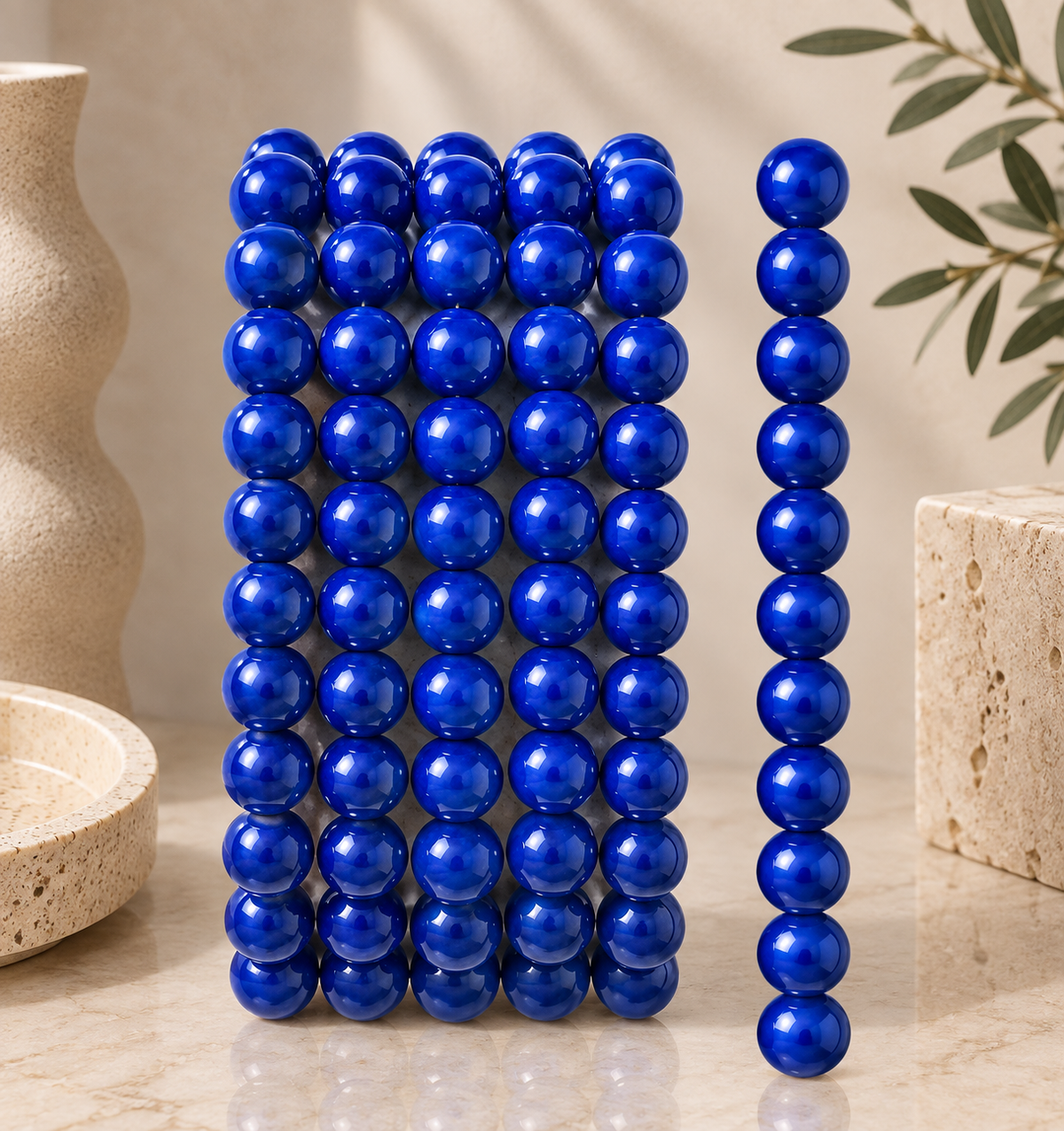 Blue Shadows Glass Bead 10MM