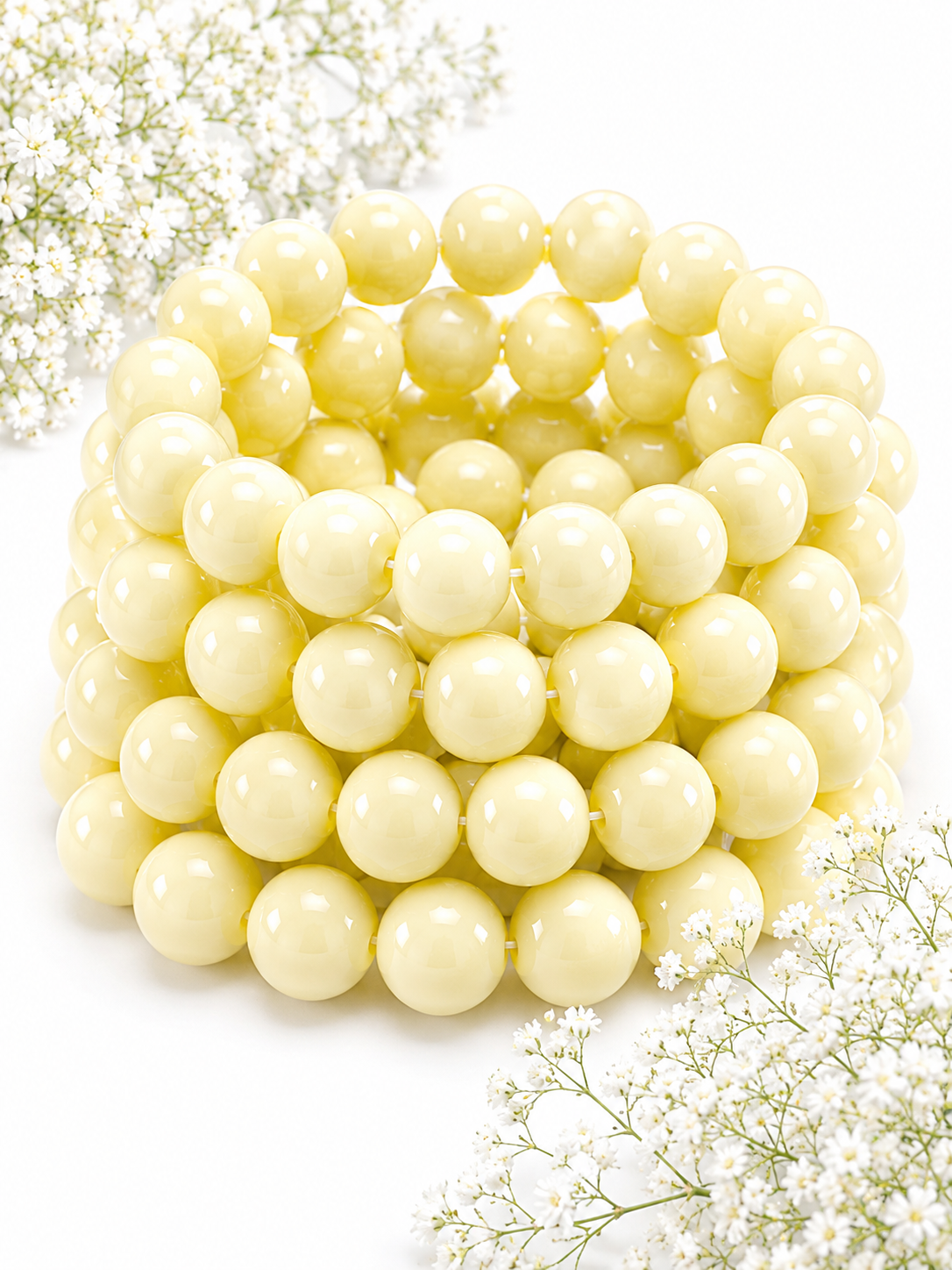 Soft Yellow Glass Bead 10mm