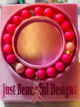 Load image into Gallery viewer, Breast Cancer Survivor Bracelet with Charm
