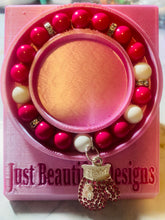 Load image into Gallery viewer, Breast Cancer Survivor Bracelet with Charm
