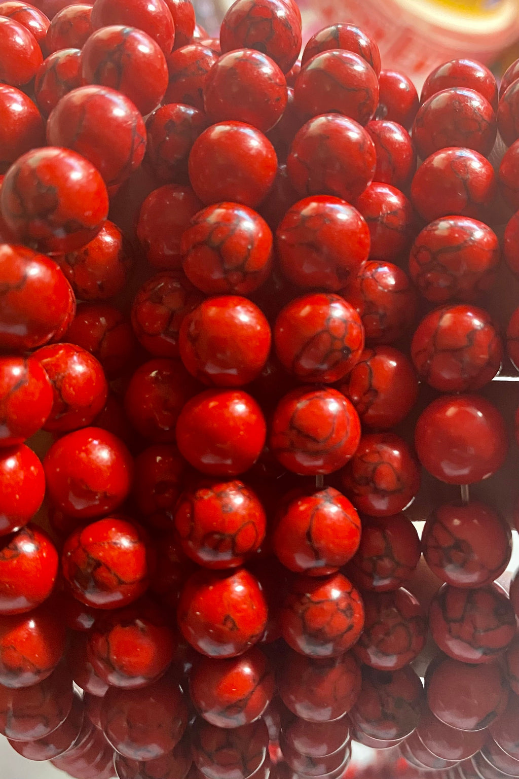 Red Mars Stones Howlite  10MM