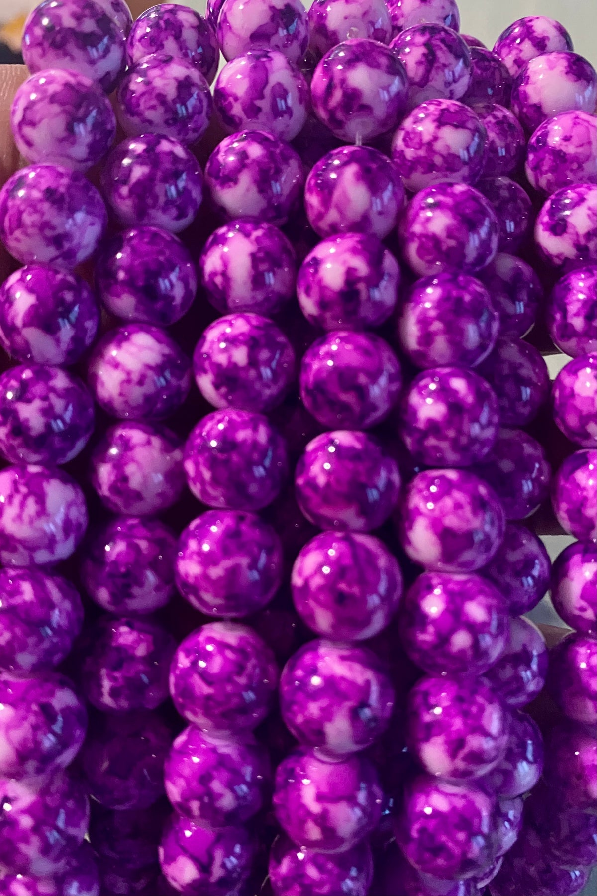Purple Tye Glass Bead  10MM