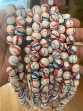 Load image into Gallery viewer, Green/Blue Multi Print Glass Bead 10MM
