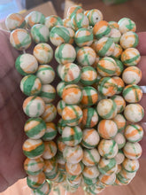 Load image into Gallery viewer, Green/Blue Multi Print Glass Bead 10MM
